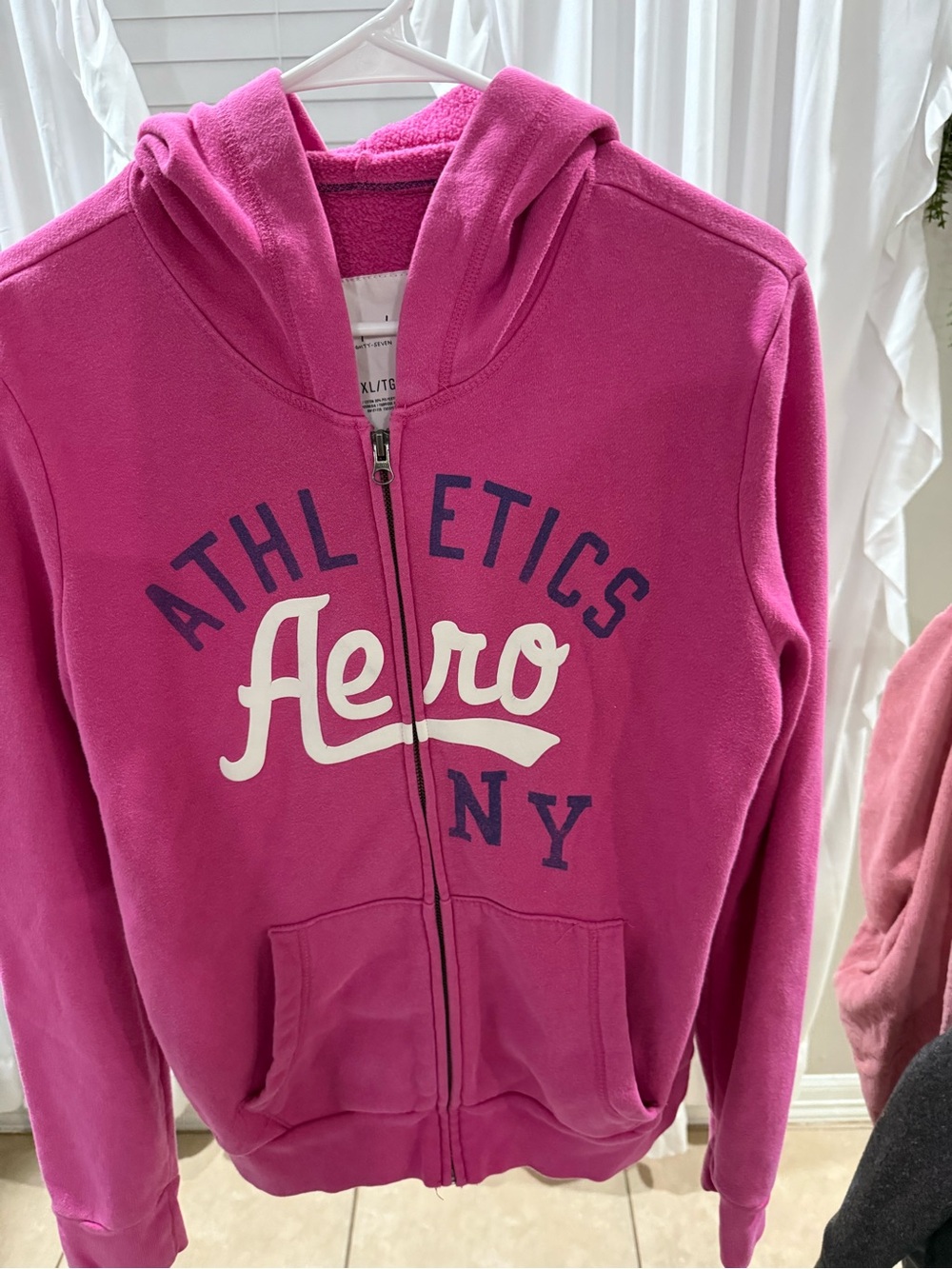 Aeropostale Girls' Bright Fuchsia Full-Zip Hoodie